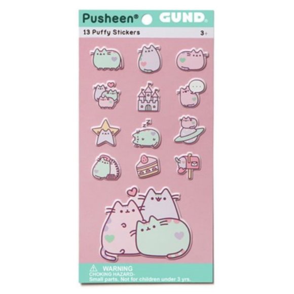 GUND Push Stuffed Animal Key Chain Clip-On Backpack Back to School Stickers - Picture 5 of 6